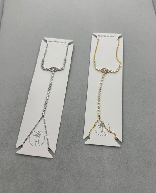 Pembe Zirkon Taşlı Şahmeran Bileklik
